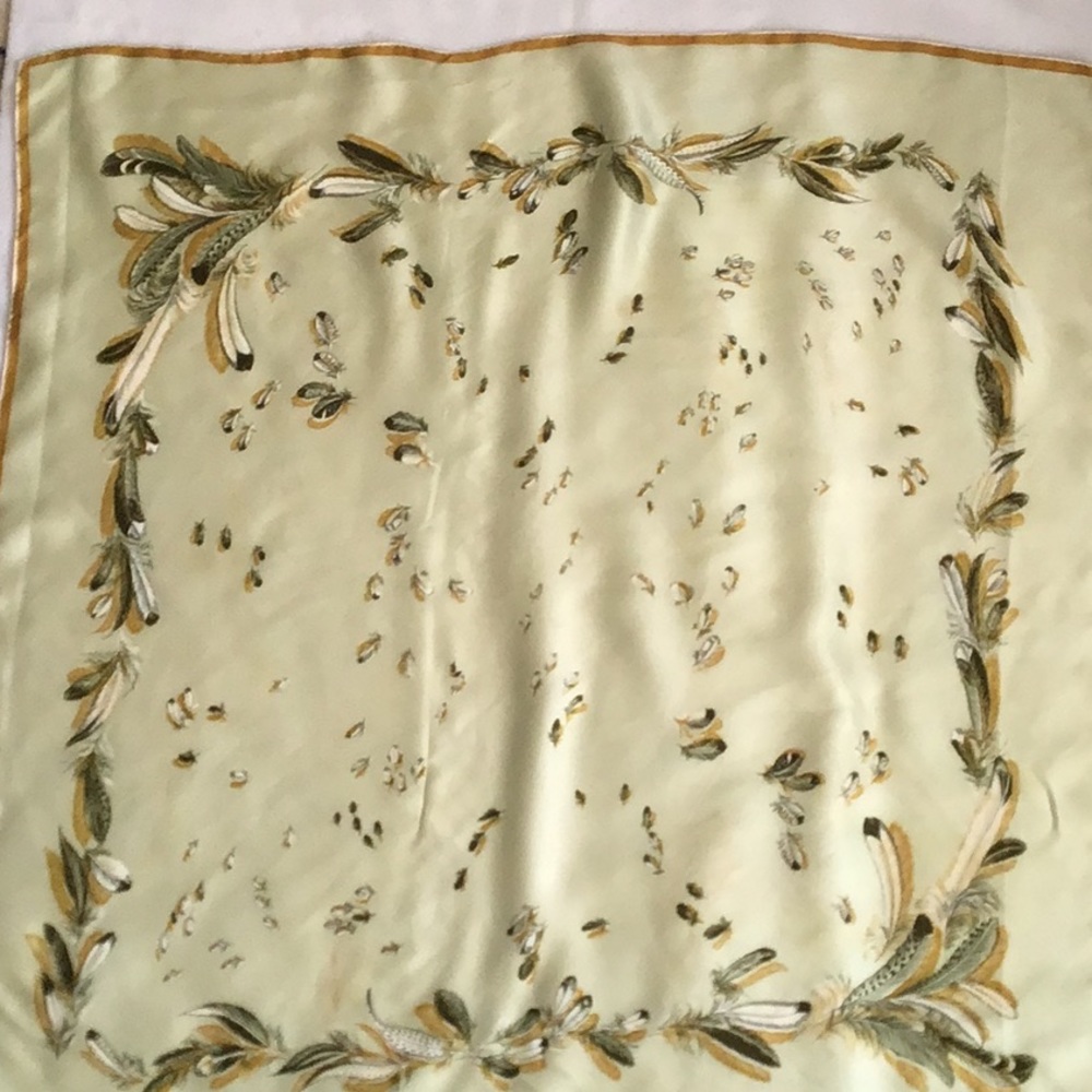 Vintage silk feathers scarf Japan